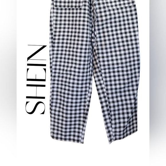SHEIN. SUPER CUTE BLACK AND WHITE CHECK DRAWSTRING PANTS SIZE XS - Picture 7 of 7